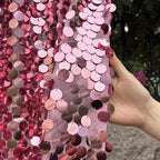 Hot Pink Sequin Backdrop,4 * 10ft Pack of 2 in 4 ft W x 10 ft L (2 Panels) in Hot Pink, alternate view 7