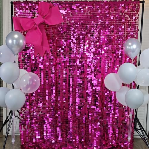 Hot Pink Sequin Backdrop for Party 8ft * 8ft 1 Panel, Square, alternate view 4