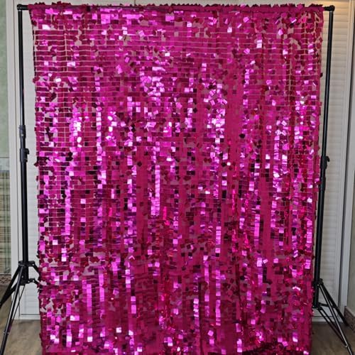 Hot Pink Sequin Backdrop for Party 8ft * 8ft 1 Panel, Square, alternate view 5