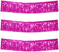 Hot Pink Tinsel Garland Party Decorations 3 Packs 36 Feet Metallic Rose Red Foil Fringe Garland Wall Ceiling