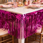 Hot Pink Tinsel Garland Party Decorations 3 Packs 36 Feet Metallic Rose Red Foil Fringe Garland Wall Ceiling, alternate view