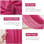 Hot Pink Wedding Arch Draping Fabric 28" x19FT Sheer Curtain Drapes in 28" width x 19Ft length(2 Panels) in Hot, alternate