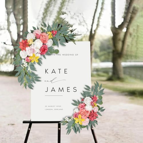 Hot Pink Wedding Arch Flowers Set of 2, alternate view 2