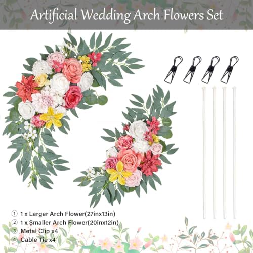 Hot Pink Wedding Arch Flowers Set of 2, alternate view 3