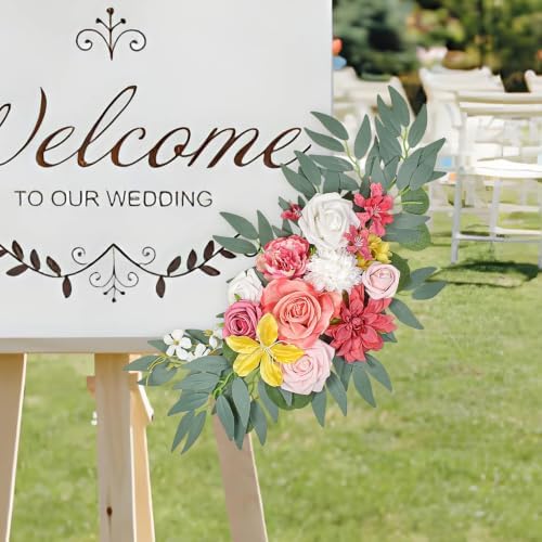 Hot Pink Wedding Arch Flowers Set of 2, alternate view 5