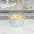 Hotel Pan 1 Count 1/6 Size Anti-Jam 4” Deep Freezable 24 Gauge Stainless Steel Steam Pan Lid Sold Separately, alternate view