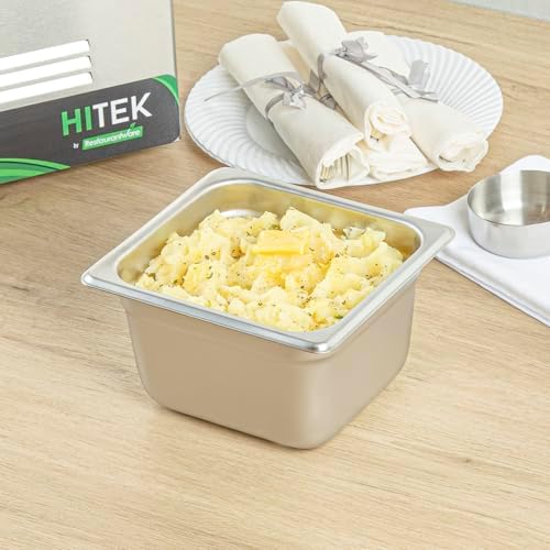 Hotel Pan 1 Count 1/6 Size Anti-Jam 4” Deep Freezable 24 Gauge Stainless Steel Steam Pan Lid Sold Separately, alternate view