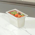 Hotel Pan 1 Count 1/9 Size Anti-Jam 4” Deep Freezable 24 Gauge Stainless Steel Steam Pan Lid Sold Separately, alternate view