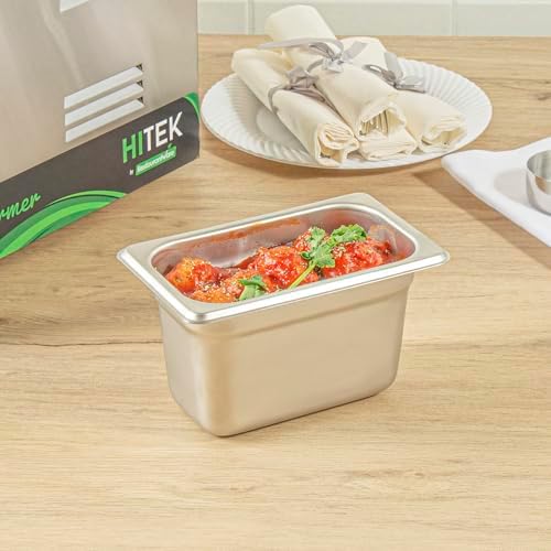 Hotel Pan 1 Count 1/9 Size Anti-Jam 4” Deep Freezable 24 Gauge Stainless Steel Steam Pan Lid Sold Separately, alternate view