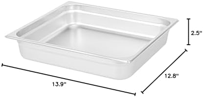 Hotel Pan 1 Count 2/3 Size Anti-Jam 2.5” Deep Freezable 24 Gauge Stainless Steel Steam Pan Lid Sold Separately, alternate