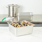 Hotel Pan 1 Count 2/3 Size Anti-Jam 6” Deep Freezable 24 Gauge Stainless Steel Steam Pan Lid Sold Separately, alternate view