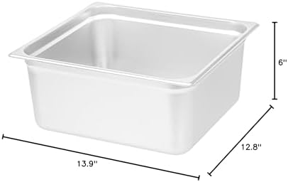Hotel Pan 1 Count 2/3 Size Anti-Jam 6” Deep Freezable 24 Gauge Stainless Steel Steam Pan Lid Sold Separately, alternate view