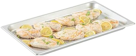 Hotel Pan 1 Count Full Size Anti-Jam 1.2” Deep Freezable 24 Gauge Stainless Steel Steam Pan, Lid Sold Separately