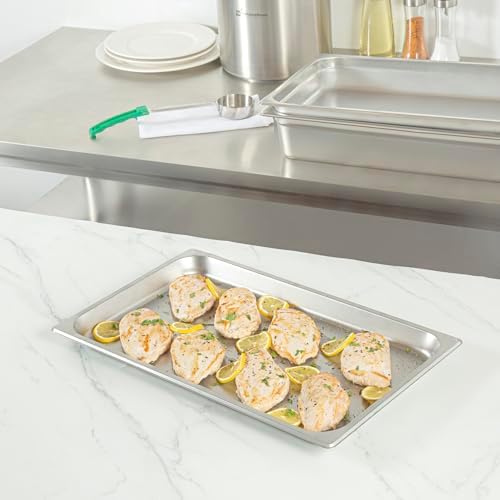 Hotel Pan 1 Count Full Size Anti-Jam 1.2” Deep Freezable 24 Gauge Stainless Steel Steam Pan, Lid Sold Separately, alternate