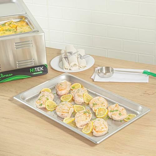 Hotel Pan 1 Count Full Size Anti-Jam 1.2” Deep Freezable 24 Gauge Stainless Steel Steam Pan, Lid Sold Separately, alternate
