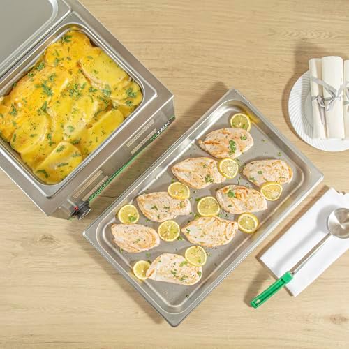 Hotel Pan 1 Count Full Size Anti-Jam 1.2” Deep Freezable 24 Gauge Stainless Steel Steam Pan, Lid Sold Separately, alternate