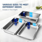 Hotel Pans with Lids 1/1 Full Size 2.5 Inch Stainless Steel Steam Table Pan, alternate view 4