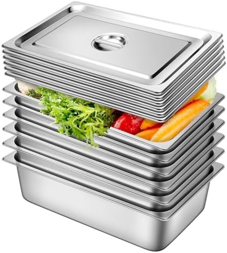 Hotel Pans with Lids 1/1 Full Size 6 Inch Stainless Steel Steam Table Pan