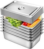 Hotel Pans with Lids 1/1 Full Size 6 Inch Stainless Steel Steam Table Pan