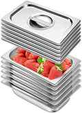 Hotel Pans With Lids 1/4 Quarter Size 2.5 Inch Stainless Steel Food Pans in 2.5" Deep in 1/4 Size