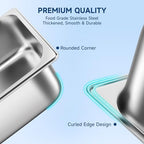 Hotel Pans With Lids 1/4 Quarter Size 2.5 Inch Stainless Steel Food Pans in 2.5" Deep in 1/4 Size, alternate view 3