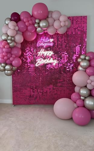 HotPink Shimmer Wall Backdrop, 24 Panels, 6x4 Ft Photo Backdrop in 6x4 Ft, alternate view 2