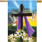 House Flag 40x28 For Outdoor Easter Sunrise Religious For Easter House Flag, alternate view 2