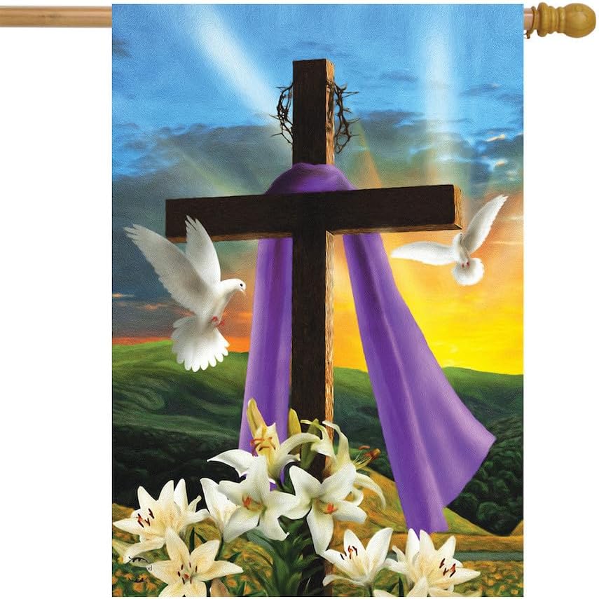 House Flag 40x28 For Outdoor Easter Sunrise Religious For Easter House Flag, alternate view 2