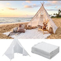 Huge Teepee Tent 75'' x 67'' with Extra Large Boho Picnic Blanket 91'' x 72'', Outdoor Lace Teepee Play Tent