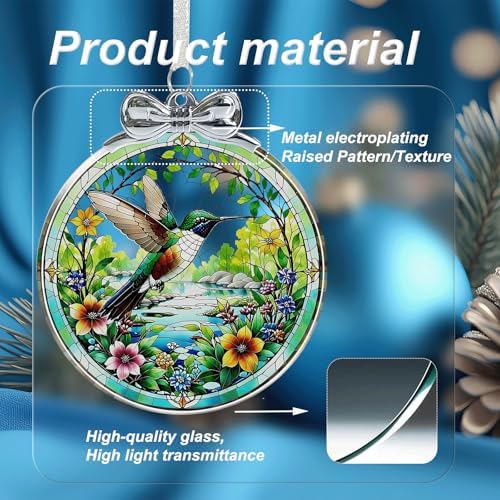 Hummingbird Christmas Ornament Crystal Glass with Gift Box- Hanging Ornaments for Christmas Tree, Christmas, alternate view 3