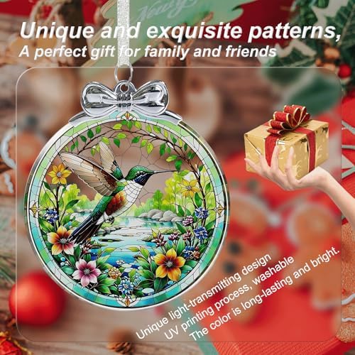 Hummingbird Christmas Ornament Crystal Glass with Gift Box- Hanging Ornaments for Christmas Tree, Christmas, alternate view 4