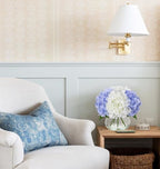 Hydrangea Artificial Flowers with Vase White & Blue Silk Fake Flowers Arrangements in Glass Vase with Faux Water, alternate