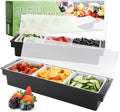 Ice Chilled Condiment Caddy with 3 Removable Trays and Lid, 2 Pack