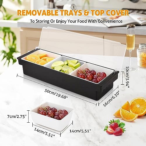 Ice Chilled Condiment Caddy with 3 Removable Trays and Lid, 2 Pack, alternate view 2