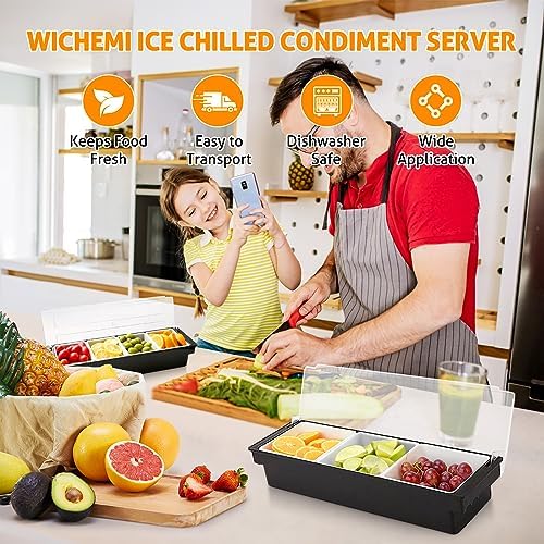 Ice Chilled Condiment Caddy with 3 Removable Trays and Lid, 2 Pack, alternate view 5