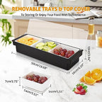 Ice Chilled Condiment Caddy with 3 Removable Trays and Lids in Black, alternate view 2