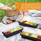 Ice Chilled Condiment Caddy with 3 Removable Trays and Lids in Black, alternate view 6