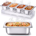 Ice Chilled Condiment Caddy with 4 x 20 Oz Containers, 1 Pcs in Silver, Transparent, alternate view 4