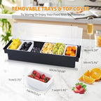 Ice Chilled Condiment Caddy with 6 Removable Trays and Lids in Silver, alternate view 2