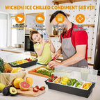 Ice Chilled Condiment Caddy with 6 Removable Trays and Lids in Silver, alternate view 5