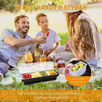 Ice Chilled Condiment Caddy with Lid and 4 Removable Trays, 2 Pack in Black+White, alternate view 4