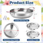 Ice Chilled Serving Tray for Parties, Cooling Platter 2 Set, 10.8 in in Silver, alternate view 3