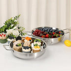 Ice Chilled Serving Tray for Parties, Cooling Platter 2 Set, 10.8 in in Silver, alternate view 7