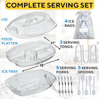 Ice Chilled Serving Tray for Parties, Fruit Tray with Ice Bottom, 15 in in Transparent, alternate view 3