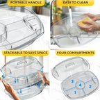 Ice Chilled Serving Tray for Parties, Fruit Tray with Ice Bottom, 15 in in Transparent, alternate view 5