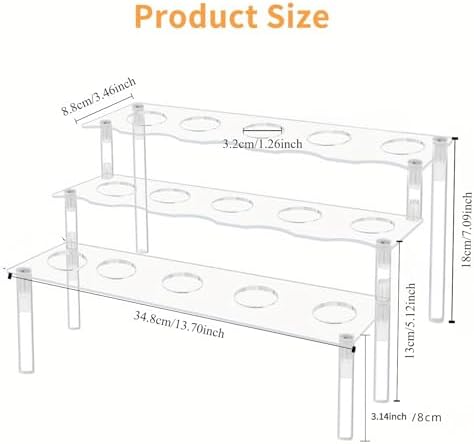 Ice Cream Cone Holder, 3 Tier Acrylic Cupcake Stand, 15 Holes in Clear, alternate view 3