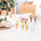 Ice Cream Cone Holder, 3 Tier Acrylic Cupcake Stand, 15 Holes in Clear, alternate view 5