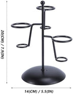 Ice Cream Cone Holder Stand, 3 Holes Metal Waffle Display Rack, Black Iron Art Countertop Server Counter Station, alternate