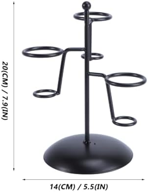 Ice Cream Cone Holder Stand, 3 Holes Metal Waffle Display Rack, Black Iron Art Countertop Server Counter Station, alternate