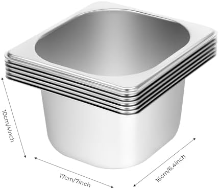 Ice Food Serving Display Tray,6 Pans Buffet Cold Serving Cooler Platter with Clear Roll Top Cover, Cooling Food, alternate
